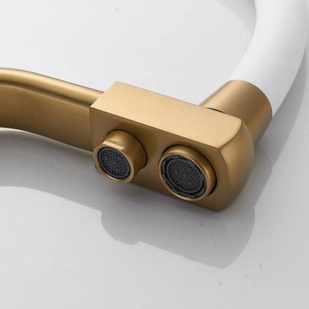 Смеситель для кухни Maretti ENG31RGF13 на мойку белый/золото