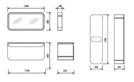Шкаф-пенал Creavit Pion PN2160.02.BDM 40х160 подвесной цвет белый/коричневый