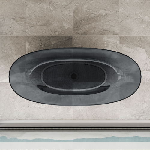 Ванна из полиэфирной смолы Vincea Solid Surface VBT-6T01B 170х75 отдельностоящая овальная - фото 2