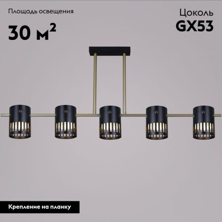 Люстра потолочная Reluce 06675-0.3-05 GD+BK GX53