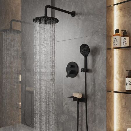 Душевая система Milardo Rora RORBL02M67 встраиваемая в стену цвет черный