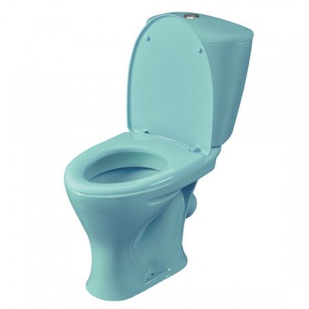 Унитаз-компакт напольный с бачком Santeri Версия 1P4015S0600BF голубой с сиденьем каскадный смыв