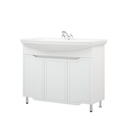 Тумба под раковину Corozo Мирра SD-00001544 102х34х85 цвет белый - фото 4