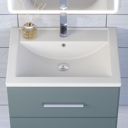 Раковина из искусственного камня Uperwood Foster Quartz 291030051 60х40 полувстраиваемая цвет белый