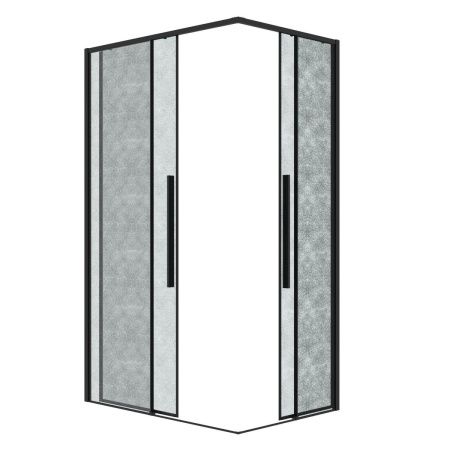 Душевой уголок Grossman Galaxy 300.K33.01.70R12L.21.02 120х70 стекло шиншилла профиль черный без поддона