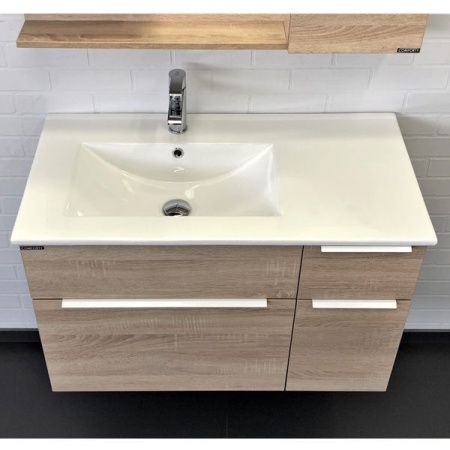 Тумба с раковиной Comforty Варна 00-00009919CF 90х50 подвесная цвет коричневый