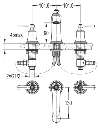 Смеситель Cezares LIBERTY LIBERTY-F-BLS-01-W0 встраиваемый хром
