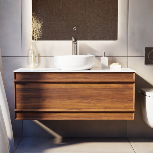 Тумба с раковиной ArtDecco Bridget (Бриджит) ABR10W22S300 100x45x40 подвесная цвет черный орех - фото 3