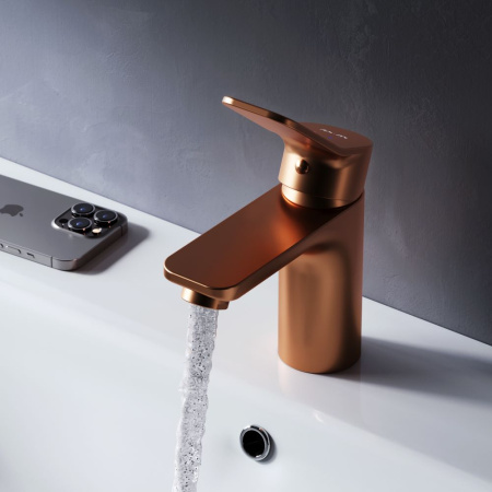 Смеситель Am.Pm X-Joy F85A02144 на раковину розовое золото без термостата