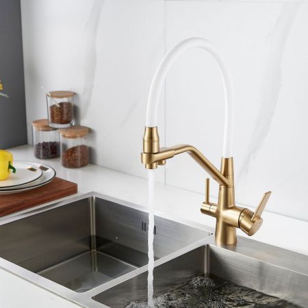 Смеситель для кухни Rose R558G на мойку золото