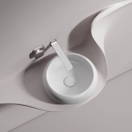 Раковина из сантехнического фарфора Ceramica Nova ELEMENT CN6050MW 40х40 накладная цвет белый без отверстий под смеситель