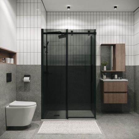 Душевой уголок Grossman Classic 120.K33.04.1590.21.10 150х90 стекло тонированное профиль черный без поддона