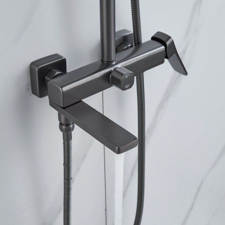 Душевая стойка Raffine F3699T настенная цвет оружейная сталь