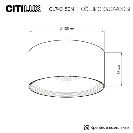Светильник накладной Citilux Rover (Ровер) CL743150N