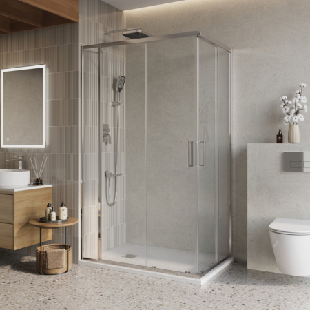 Душевой уголок BelBagno LUCE LUCE-AH-21-145/90-C-Cr стекло прозрачное 6 мм