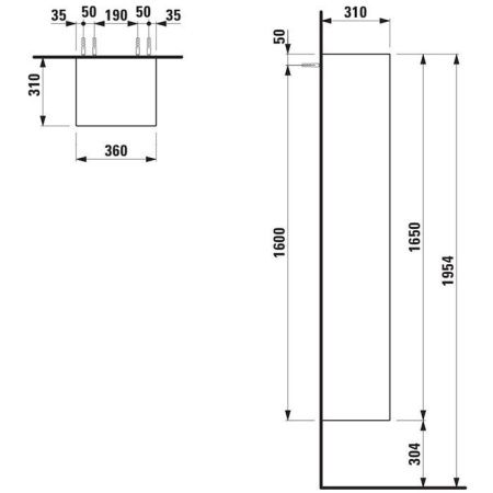 Шкаф-пенал Laufen Palomba 4.0675.2.180.220.1 40х170 цвет белый