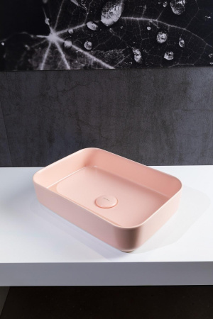 Раковина керамическая Allen Brau Fantasy 4.11021.SM 50х36 накладная цвет розовый без отверстий под смеситель