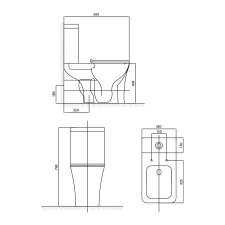 Унитаз-компакт напольный с бачком WesnaArt Kubus 103-KUB13 белый с сиденьем микролифт безободковый каскадный смыв