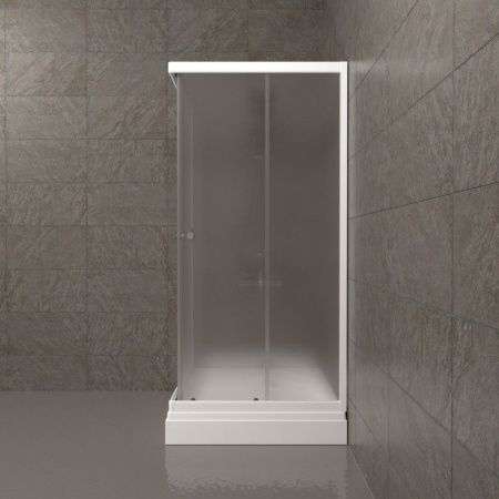 Душевой уголок Тритон Стандарт Щ0000061815 90х90 стекло матовое профиль белый с поддоном