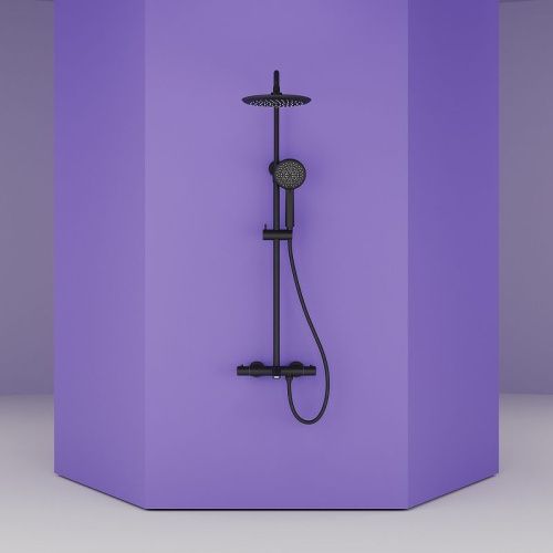 Душевая стойка Sancos Game SC3001MB настенная цвет черный с термостатом - фото 2