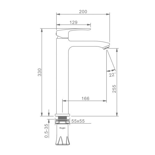 Смеситель Raglo R01 R01.15.03 на раковину золото - фото 2