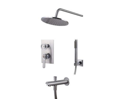 Душевая система Bronze de Luxe 6630CC встраиваемая в стену цвет матовый хром - фото 2