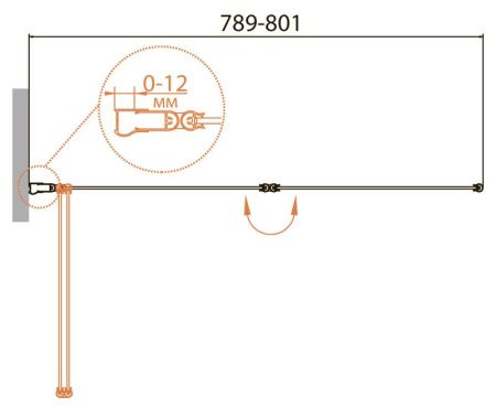 Душевая шторка на ванну Cezares RELAX RELAX-V-2-80/140-C-Bi 80х140 стекло прозрачное профиль белый ориентация универсальная