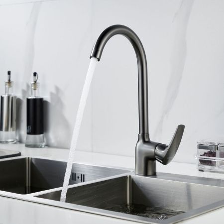 Смеситель для кухни Shevanik S5053T на мойку оружейная сталь