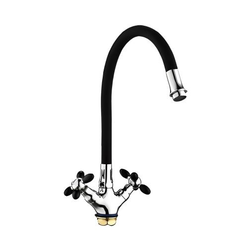 Смеситель для кухни Fashun A44127-7 на мойку хром/черный - фото 2