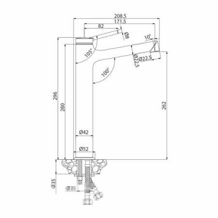 Смеситель для раковины LeMark Minima LM3809C на столешницу хром
