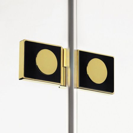 Душевая шторка на ванну New Trendy AVEXA GOLD BRUSHED EXK-2018 140х150 стекло прозрачное профиль золото ориентация левая