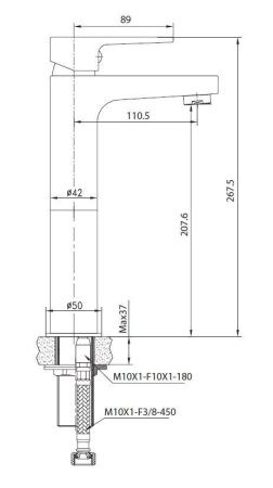 Смеситель Creavit SR6500S на раковину черный