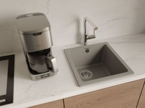 Кухонная мойка Rivelato BERKANA BK-35 grigio metallizzato 42х46 цвет серый металлик - фото 5