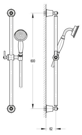 Душевой гарнитур Cezares LIBERTY LIBERTY-F-SD-01 настенный хром
