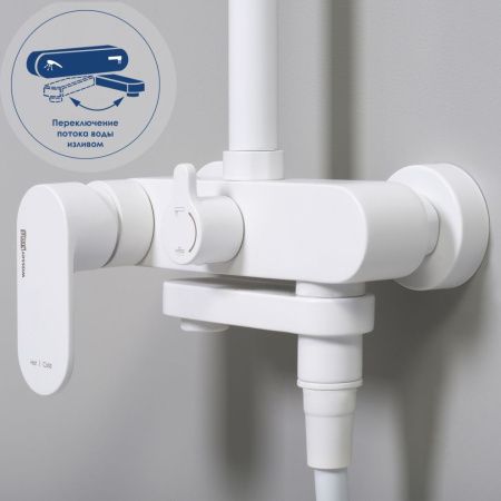 Душевая стойка Wasserkraft Mindel BK18501WM настенная цвет белый