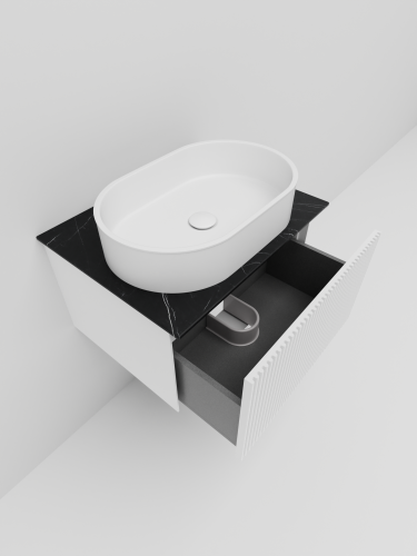 Тумба со столешницей La Fenice TERRA NFNC-01-TER-B-60-3-GB 70х36х47 подвесная цвет белый - фото 3