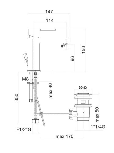 Смеситель Fiore 76CR7420 на раковину хром - фото 3