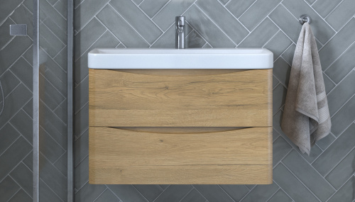 Тумба под раковину Velvex CLAY tpCLA.80.2Y-230 78х38х49 подвесная цвет дуб верона - фото 2