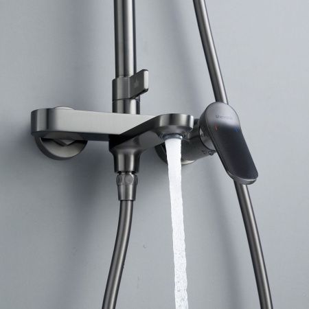 Душевая стойка Shevanik S4336T настенная цвет оружейная сталь