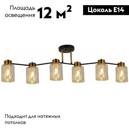Люстра потолочная Illumico IL6111-6COU-79 BK GD Qui