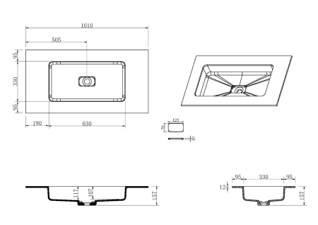 Раковина акриловая Armadi Art Quatro 793-100-W 100х50 накладная цвет белый без отверстий под смеситель