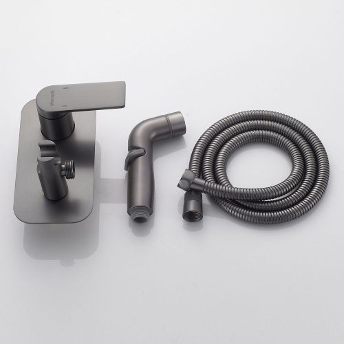 Гигиенический душ со смесителем Shevanik S4105T оружейная сталь - фото 4