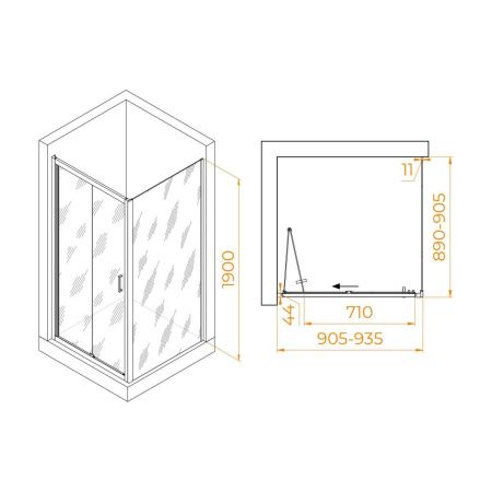Душевой уголок RGW Passage 060813299-11 90х90 стекло прозрачное профиль хром без поддона