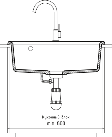 Кухонная мойка Granfest Level LV-660 топаз 66х50 цвет серый поверхность матовая