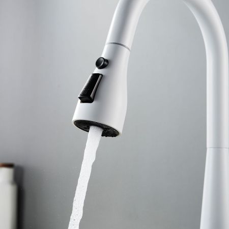 Смеситель для кухни Shevanik S363C на мойку белый