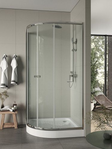 Душевой уголок Agger A01-100TCR 100х100 стекло прозрачное профиль хром с поддоном - фото 3
