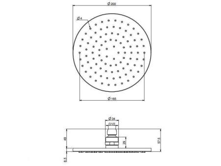 Верхний душ Fima Carlo Frattini F2224/2CR 30х30 хром