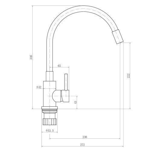 Смеситель для кухни Fashun A54101N-17A на мойку графит - фото 3