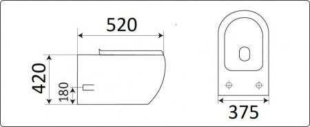Унитаз подвесной CeramaLux CL2101 белый с сиденьем микролифт безободковый каскадный смыв
