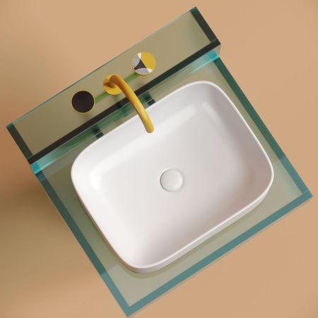 Раковина из сантехнического фарфора Ceramica Nova ELEMENT CN6052MW 50х40 накладная цвет белый